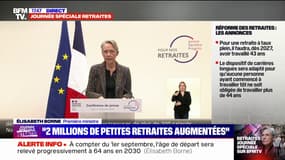Élisabeth Borne: "Près de 2 millions de petites retraites vont être augmentées"