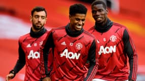 Bruno Fernandes, Marcus Rashford &amp; Paul Pogba