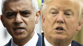 Le maire de Londres Sadiq Khan et le président américain Donald Trump.