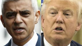 Le maire de Londres Sadiq Khan et le président américain Donald Trump.