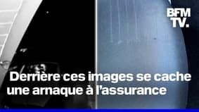     This bear that destroys a luxury vehicle is not an animal, but a man disguised to scam his insurance 