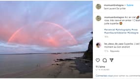 Un arc-en-ciel rose à Plérin (Côtes-d'Armor), le 9 juillet 2023.