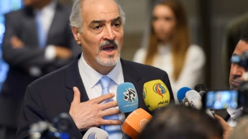 L'ambassadeur de la Syrie à l'ONU, Bachar al-Jaafari, le 19 mai 2017 à Genève
