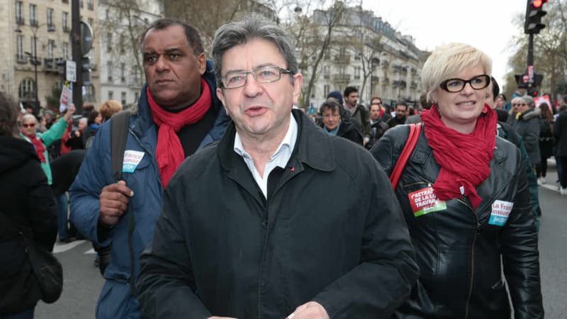 Jean-Luc Mélenchon à la manifestation contre la loi Travail, le 9 avril 2016.