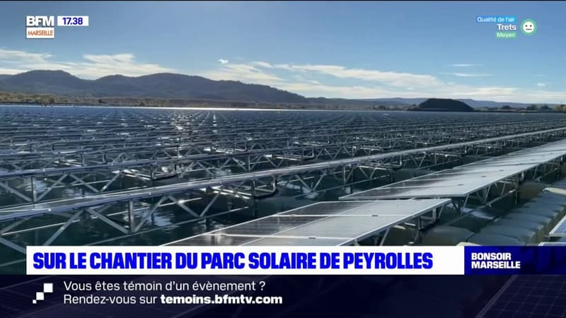 Peyrolles : sur le chantier du parc solaire flottant