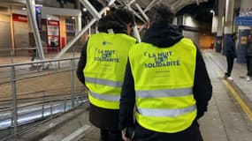 Deux bénévoles de la nuit de la solidarité le 25 janvier 2024 à Saint-Denis (Illustration).