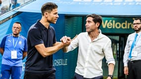 Xabi ALONSO et MARCELINO lors de Marseille-Bayer Leverkusen le 2 août 2023