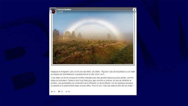 Un photographe amateur a pu immortaliser un phénomène d'arc-en-ciel blanc. 