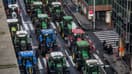 Des tracteurs dans les rues de Bruxelles, le 1er février 2024 