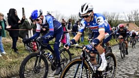 Julian Alaphilippe dans le dur sur le Nieuwsblad, le 24 février 2024