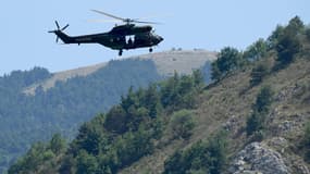 Un hélicoptère de la gendarmerie déployé à Gréolières, dans les Alpes-Maritimes, le 19 juillet 2021.