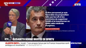 Élisabeth Borne sur les propos de Gérald Darmanin concernant la restriction de l'AME: "Il exprime une position personnelle" 