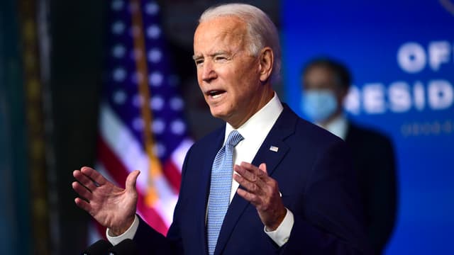 Joe Biden lors de la présentation de l'équipe diplomatique et de sécurité nationale de son futur gouvernement.