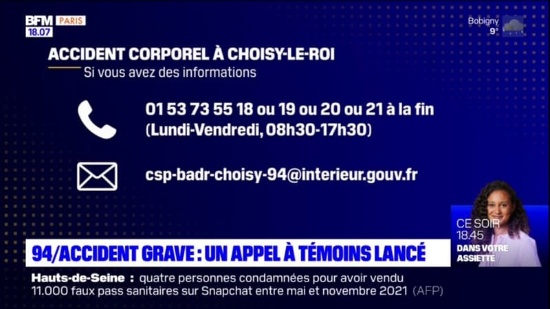 Val-de-Marne: un appel à témoins lancé après un accident grave
