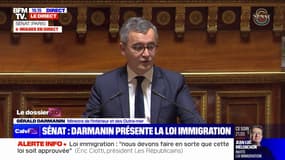Projet de loi immigration: Gérald Darmanin dénonce "un petit coup politique" de Marine Le Pen