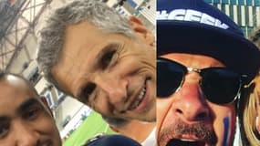 Nagui, Michaël Youn, Sylvie Tellier et Camille Cerf au match France-Allemagne