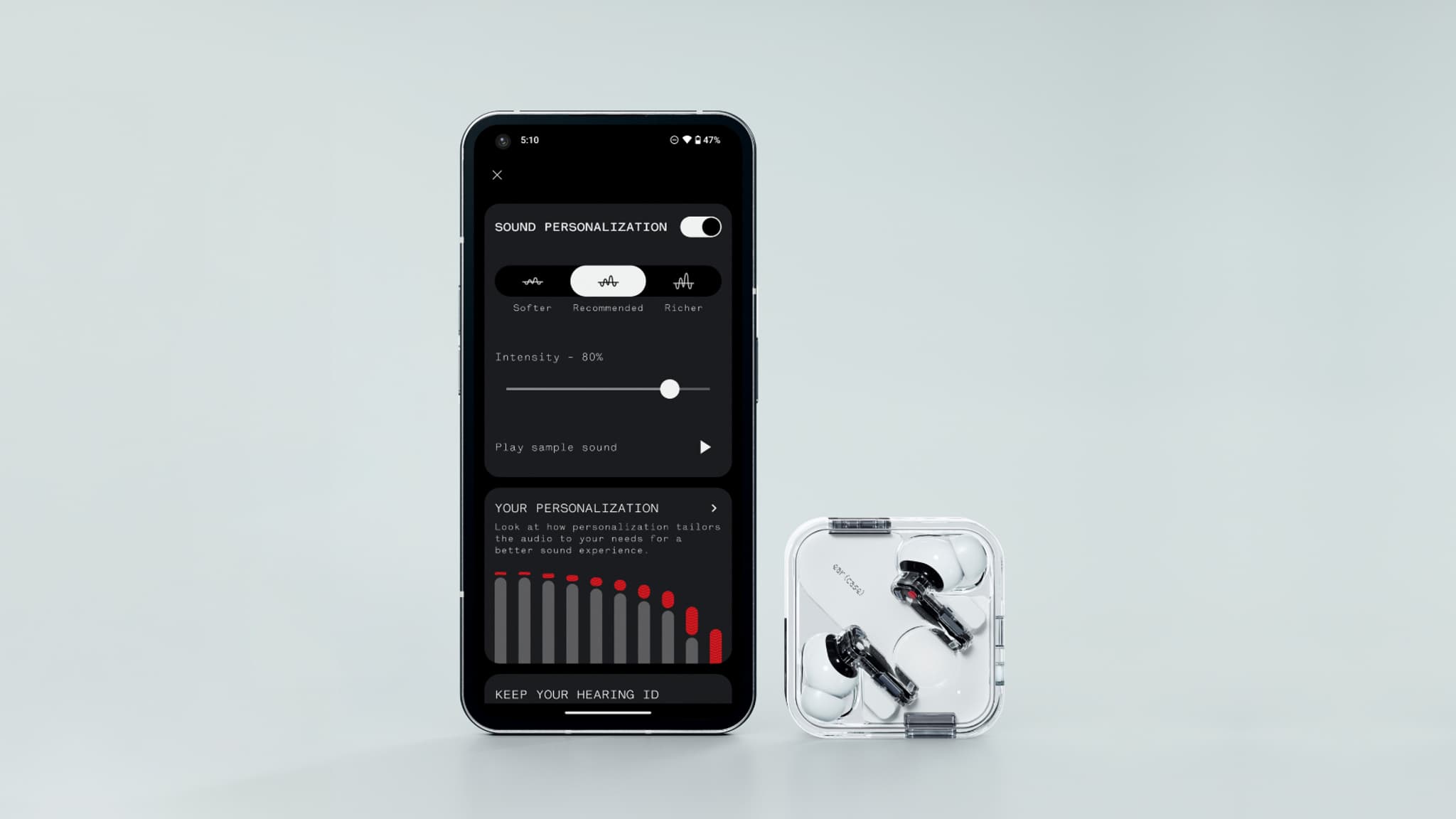 L'application Nothing X permet de mieux ajuster le son des écouteurs Nothing ear (2)