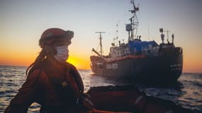 Photo du bateau nommé Alan Kurdi, de l'ONG allemande Sea-Eye, le 5 avril 2020