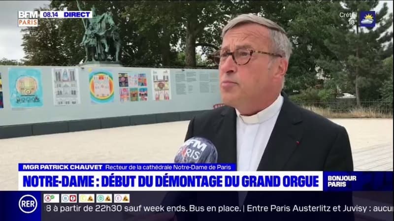 Démontage du grand orgue de Notre-Dame: "C'est un travail très délicat", assure le recteur de la cathédrale