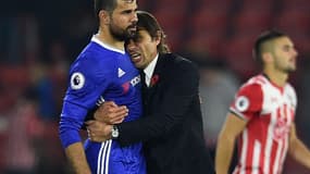 Diego Costa et Antonio Conte