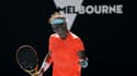 La légende Rafael Nadal face au Serbe Laslo Djere à l'Open d'Australie à Melbourne, le 9 février 2021