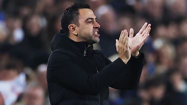 Xavi lors de Barcelone-Manchester United en 2023