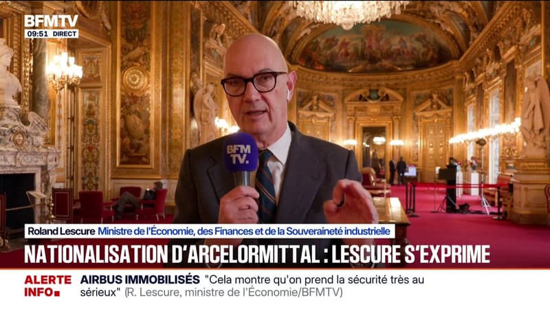 Nationalisation d'ArcelorMittal: "Ce n'est pas avec une formule magique qu'on va sauver l'acier français", estime Roland Lescure, ministre de l'Économie