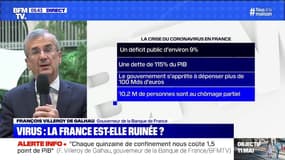 Coronavirus: "La France n'est pas ruinée (...) mais elle devra rembourser le prix de cet amortisseur collectif", estime le gouverneur de la Banque de France