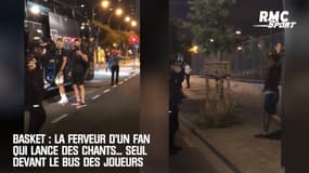 Basket : La ferveur d'un fan qui lance des chants... seul devant le bus des joueurs