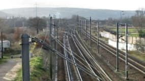 Photo d'une voie ferrée, dans les Yvelines, prise le 9 janvier 2005. (image d'illustration)