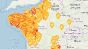 La carte des stations en rupture partielle ou totale