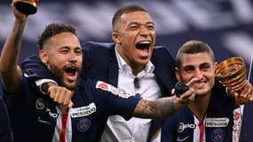 Neymar, Kylian Mbappé et Marco Verratti