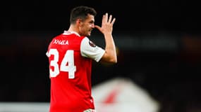 La célébration de Granit Xhaka après son but face au Sporting Portugal