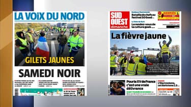 Unes de la Voix du Nord et de Sud Ouest du 18 novembre 2018