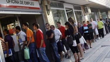 Une agence "pôle emploi" à Madrid en Espagne
