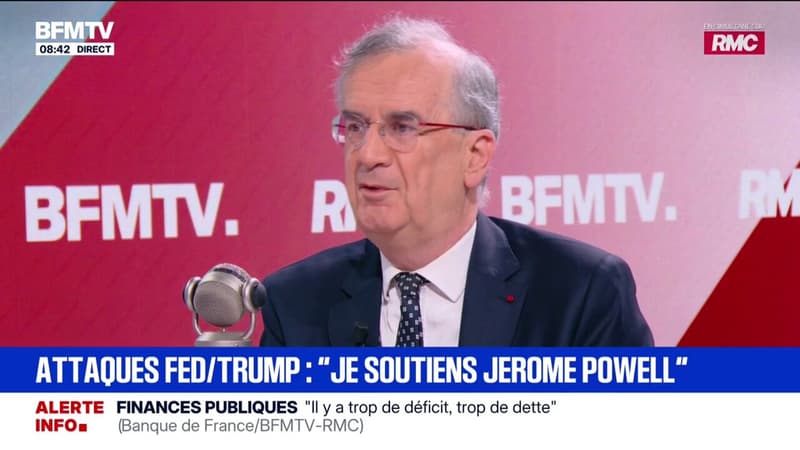 Attaques de Donald Trump contre la Fed: "L'indépendance est pour le bien des citoyens, que ce soit aux États-Unis ou en France", affirme François Villeroy de Galhau, gouverneur de la Banque de France