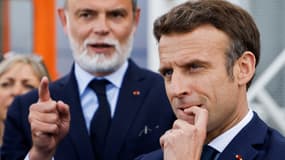 Edouard Philippe et Emmanuel Macron le 14 avril 2022 au Havre 