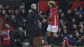 José Mourinho et Marouane Fellaini à Manchester United, le 29 janvier 2017