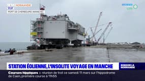 La station électrique du futur parc éolien en mer du Calvados arrivée à Cherbourg