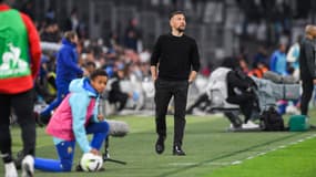 Francesco Farioli lors d'OM-Nice (2-2, L1), le 24 avril 2024