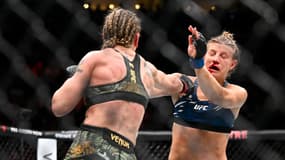 Manon Fiorot malmenée par Shevchenko à l'UFC 315 le 10 avril 2025 à Montréal