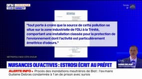 Odeur suspecte à Nice: selon Christian Estrosi, la pollution provient d'une zone industrielle de la Trinité 