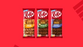 Les trois nouvelles bar de chocolat KitKat lancées par Nestlé.