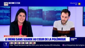 Menu sans viande à Lyon: le débat entre Gautier Chapuis, délégué à l'alimentation locale et l'élue d'opposition Béatrice de Montille