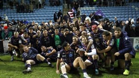 La joie des joueurs de l'Union Bordeaux-Bègles après leur victoire en Champions Cup, 11 janvier 2025