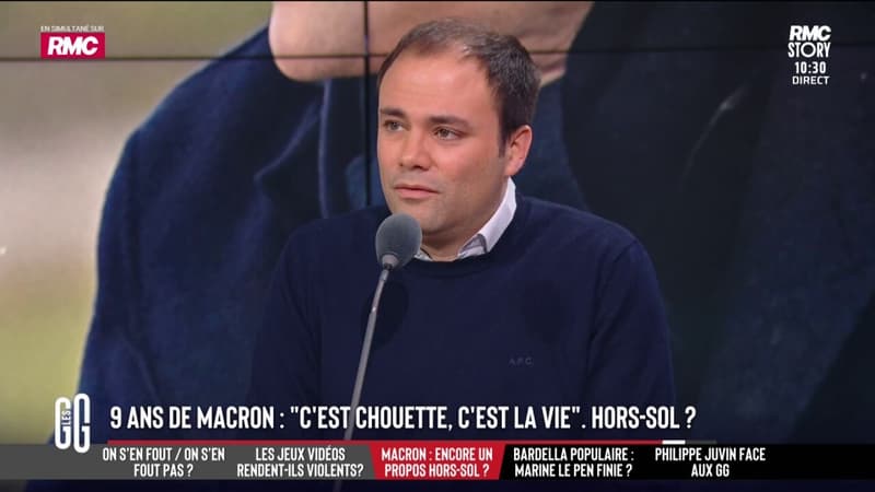 9 ans de Macron : "C’est chouette", réagit-il. "Son narcissisme a déteint sur tout"