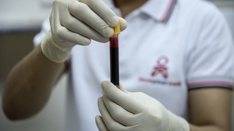 Une infirmière tient un échantillon de sang (image d'illustration)