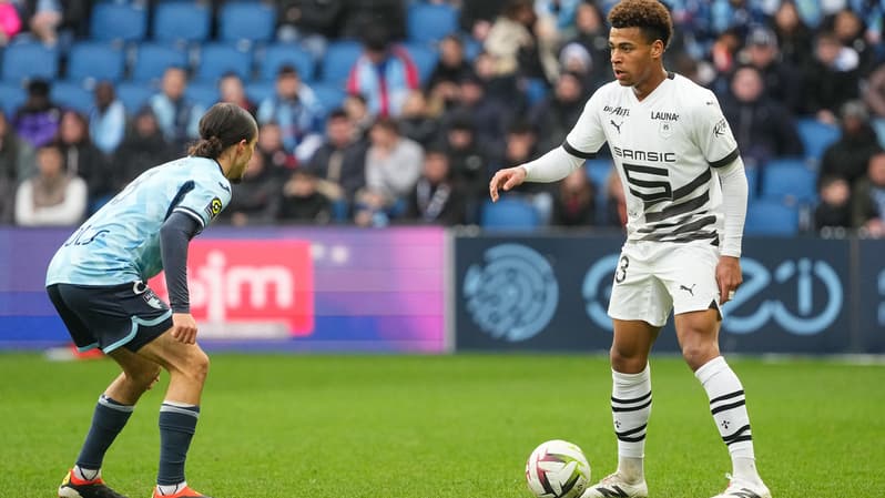 Désiré Doué au duel avec Yassine Kechta - Le Havre-Rennes