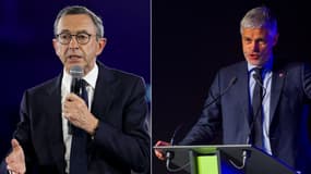 Les deux candidats à la présidence du parti Les Républicains, Bruno Retailleau et Laurent Wauquiez 