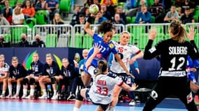 Estelle Nze Minko face à la Norvège, le 18 novembre 2022.
